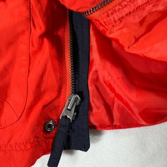 American Eagle Hooded Jacket XS Colorblock Red Navy Camo Lined Streetwear - Picture 5 of 10